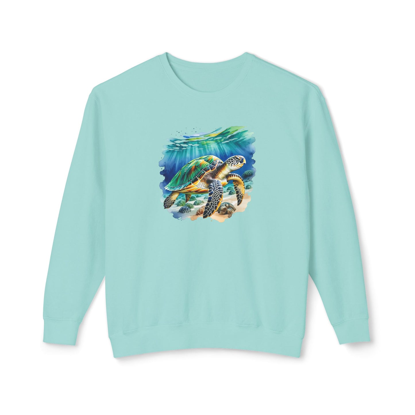 Ocean Turtle Unisex Lightweight Crewneck Sweatshirt - Caribbean Rays