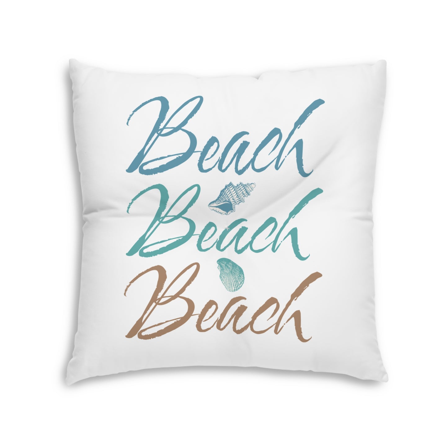 Beach Beach Beach Tufted Floor Pillow, Square