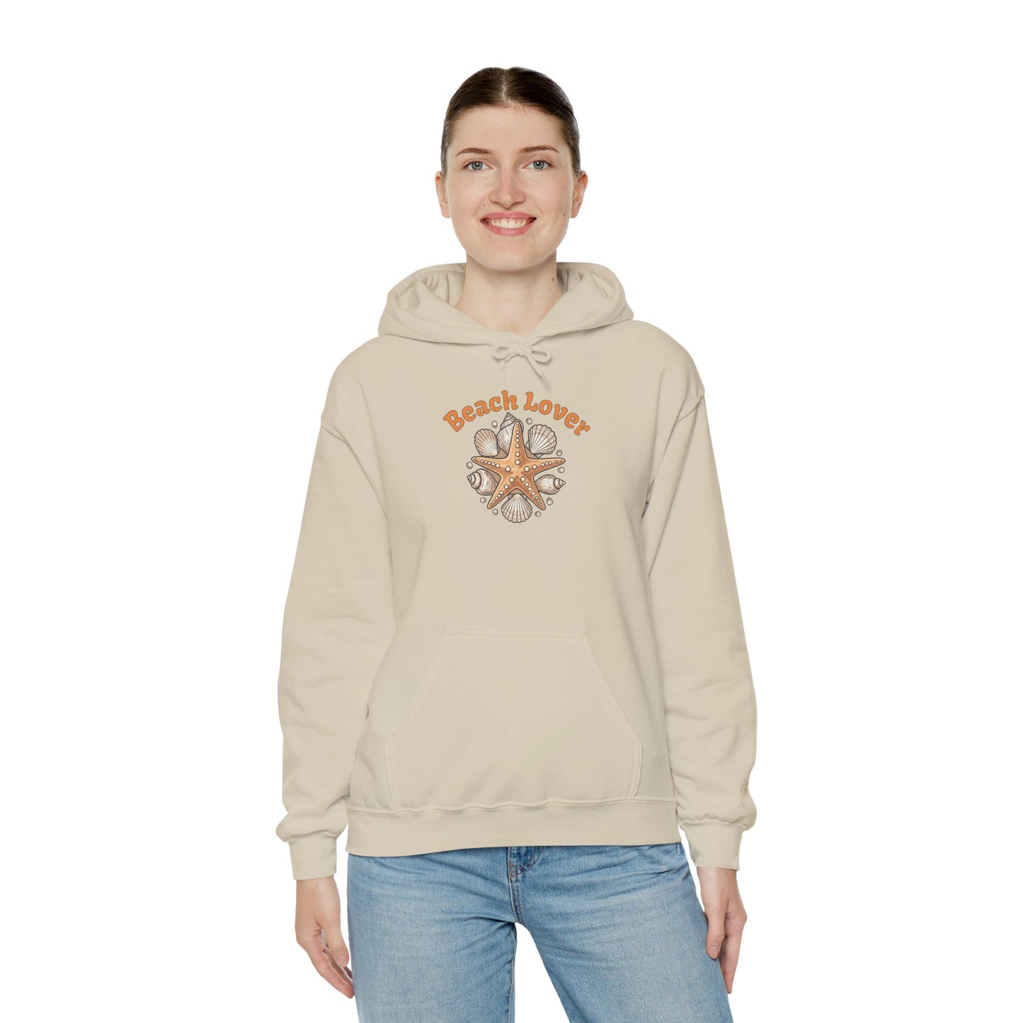 Beach Lover Starfish Hoodie — Coastal Seashell Graphic Sweatshirt