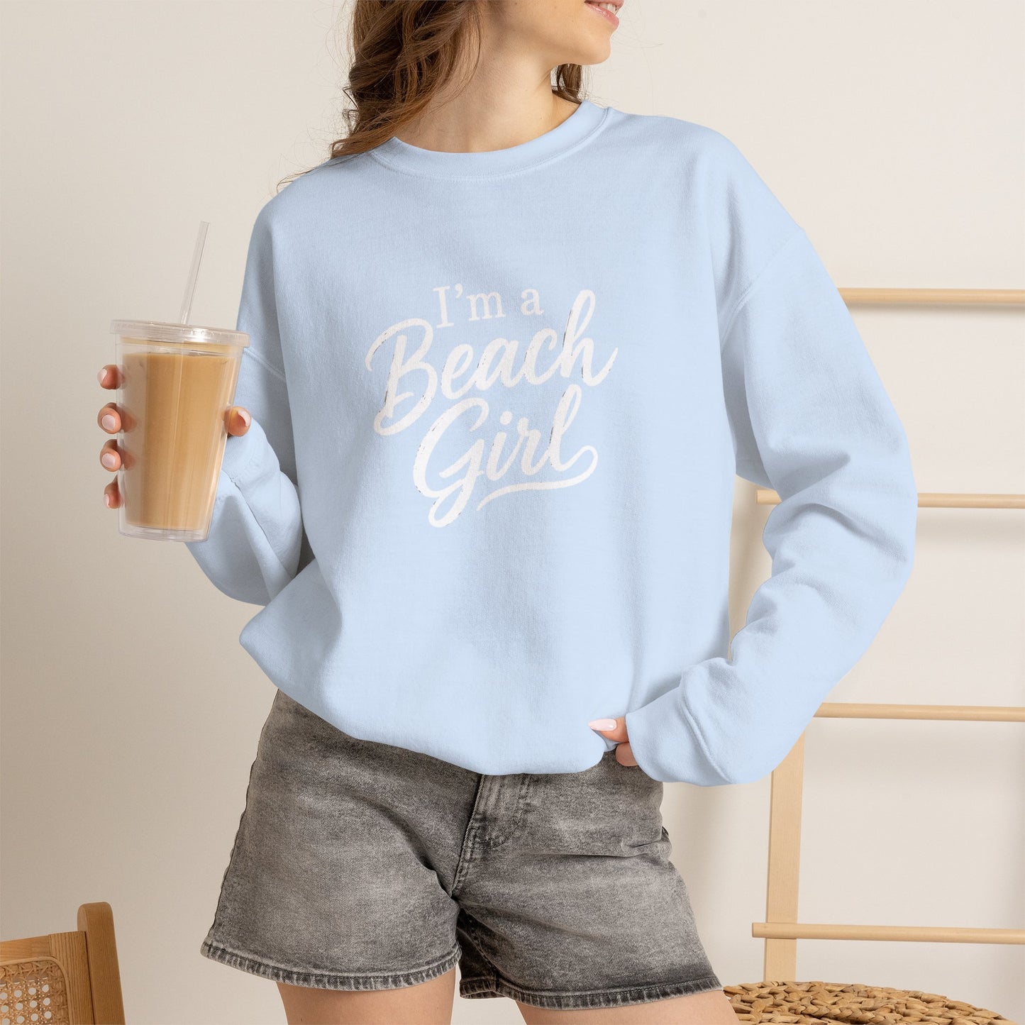Beach Girl Sweatshirt — "I'm a Beach Girl" Cozy Crewneck