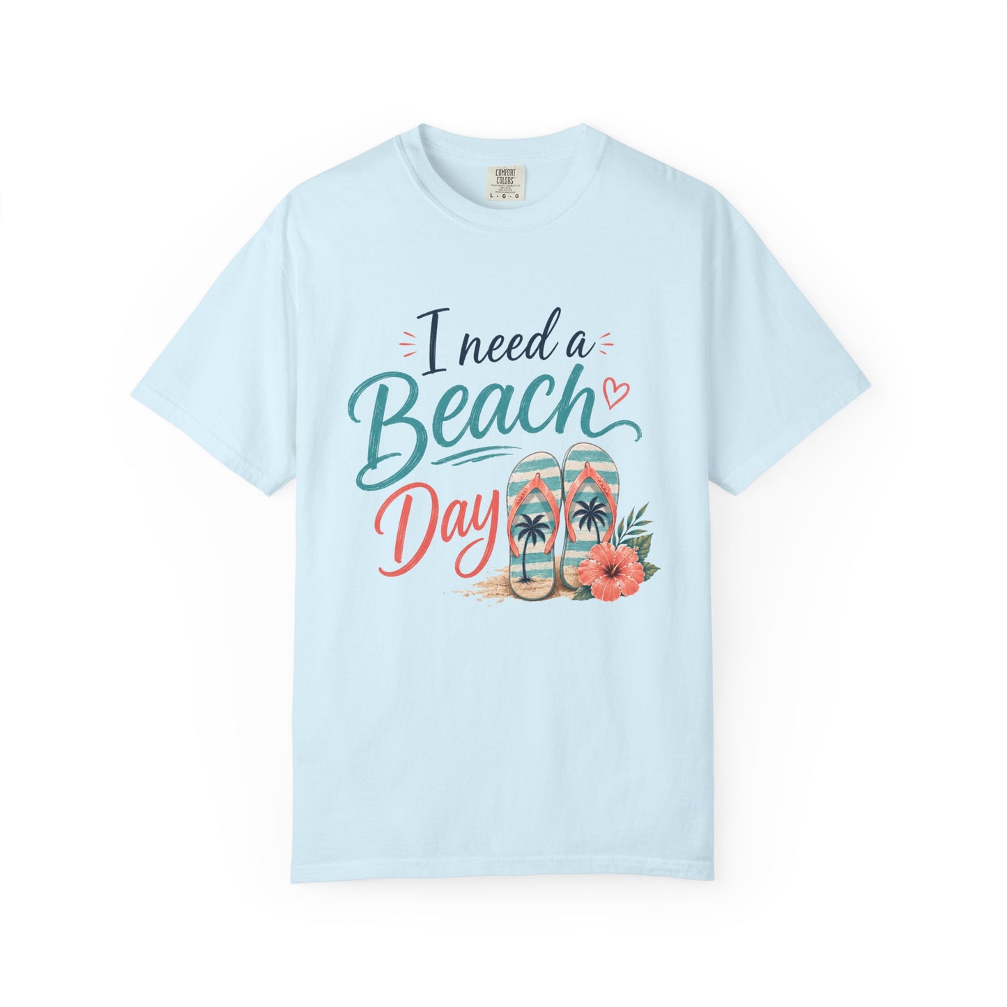 I Need a Beach Day T-Shirt – Women’s Summer Flip Flop Tropical Tee