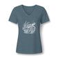 Sea Turtle V-Neck Tee — Women's Relaxed Heather Tee with White Sea Turtle Graphic