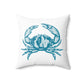 Turquoise Crab Spun Polyester Square Pillow Caribbean Rays