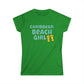 Caribbean Beach Girl T-Shirt — Women's Vacation Flip-Flop Tee