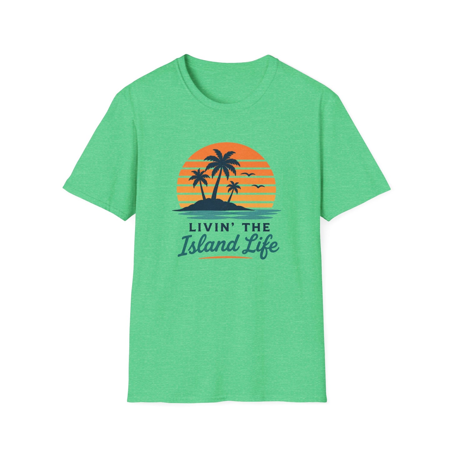 Island Life T-Shirt — "Livin' The Island Life" Retro Palm Sunset Tee