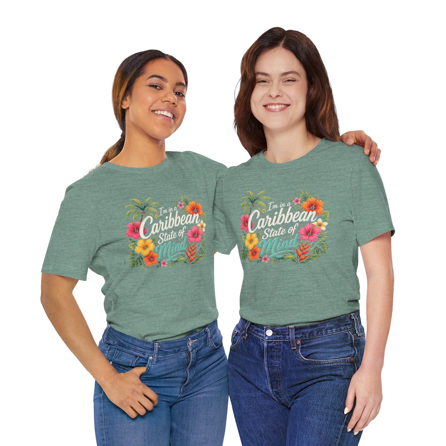 Caribbean State of Mind Tee — Tropical Floral Vacation T‑Shirt