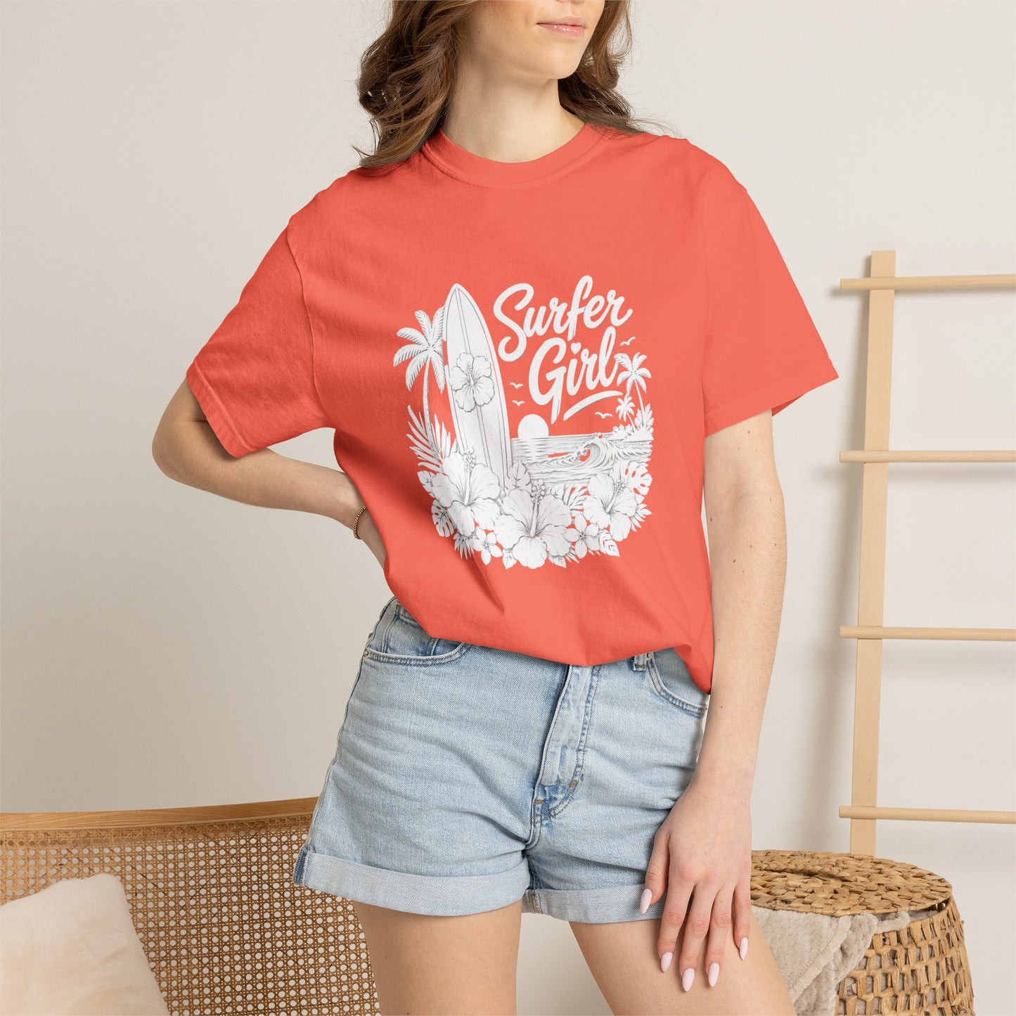 Surfer Girl Graphic Tee — Vintage Beach Surf T‑Shirt