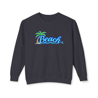 Beach Graphic Crewneck Sweatshirt — Palm Tree Retro Surf Vibe