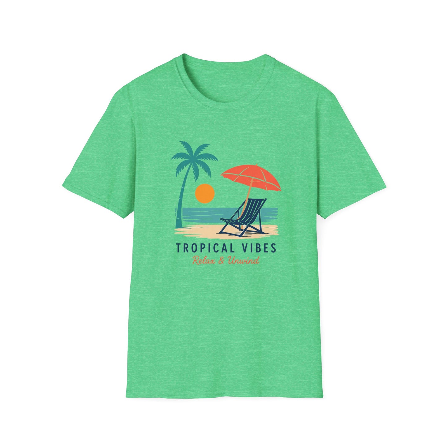 Tropical Vibes Beach Scene Tee (Relax & Unwind)