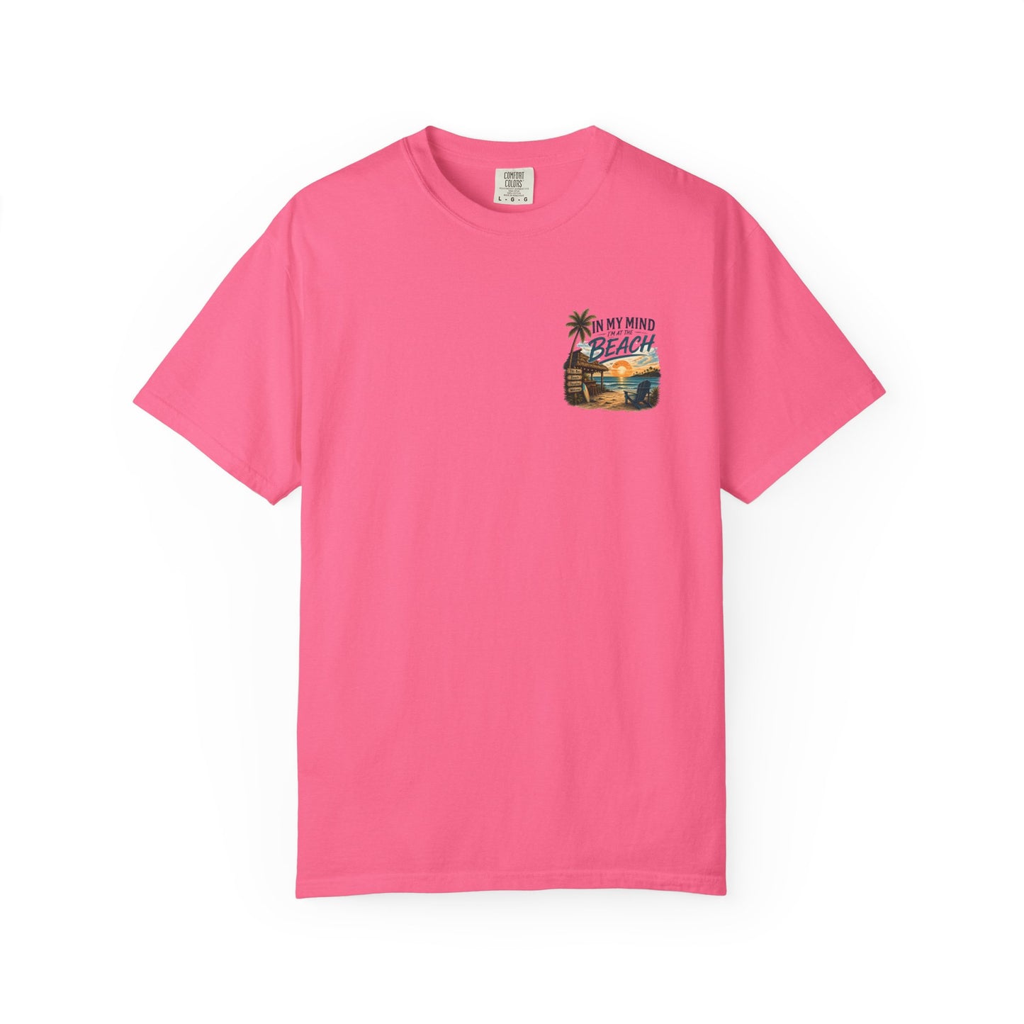 Beach Sunset T-Shirt — "In My Mind I'm at the Beach" Vintage Coastal Tee