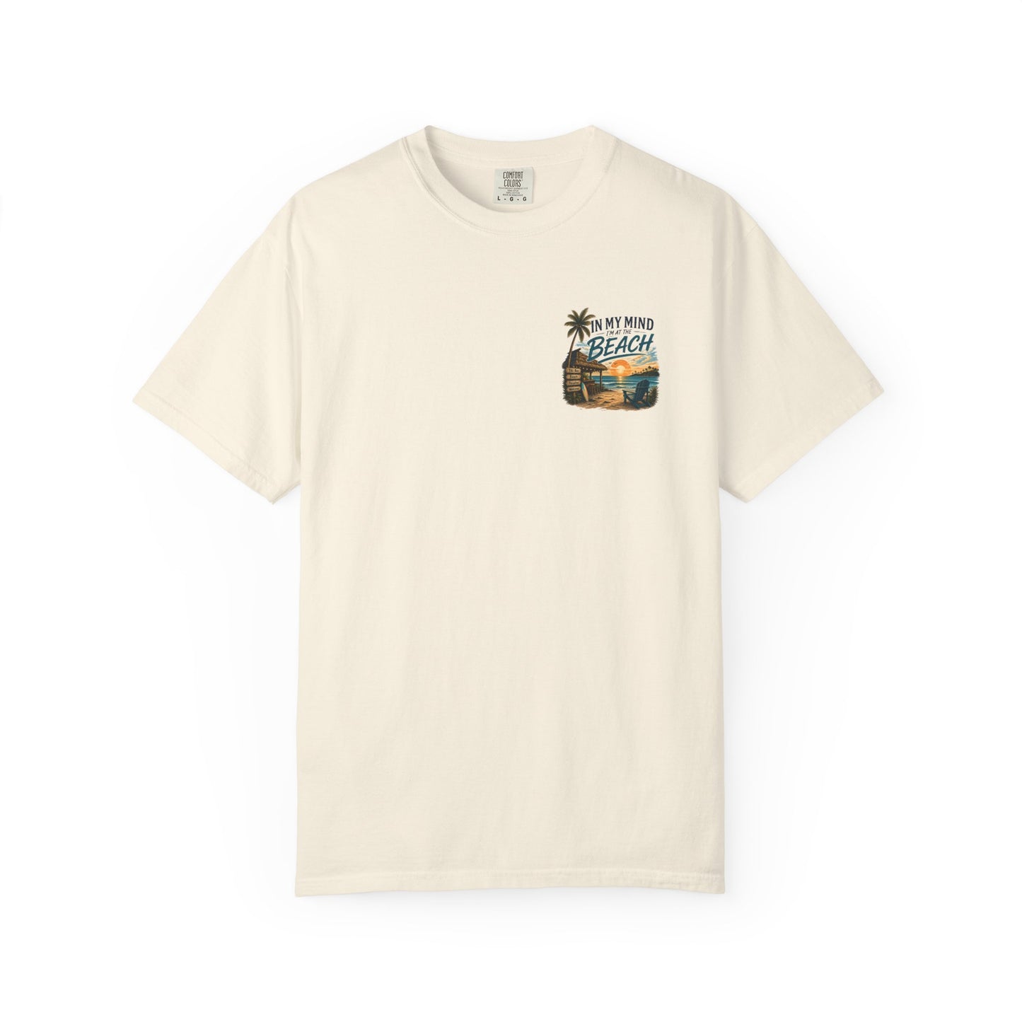 Beach Sunset T-Shirt — "In My Mind I'm at the Beach" Vintage Coastal Tee