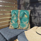 Pillow with flip-flop design on a chair outdoors