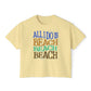 Beach Beach Beach Women's Boxy Tee, Summer T-Shirt, Casual Beachwear, on Caribbean Rays