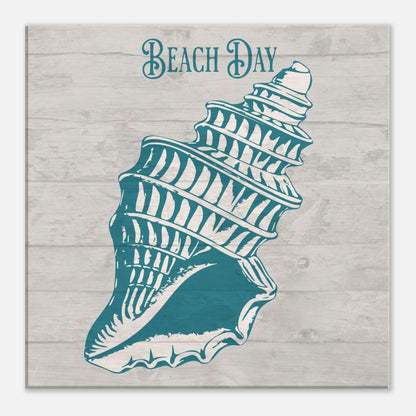 Beach Day Sea Shell Canvas Wall Print at Caribbean Rays
