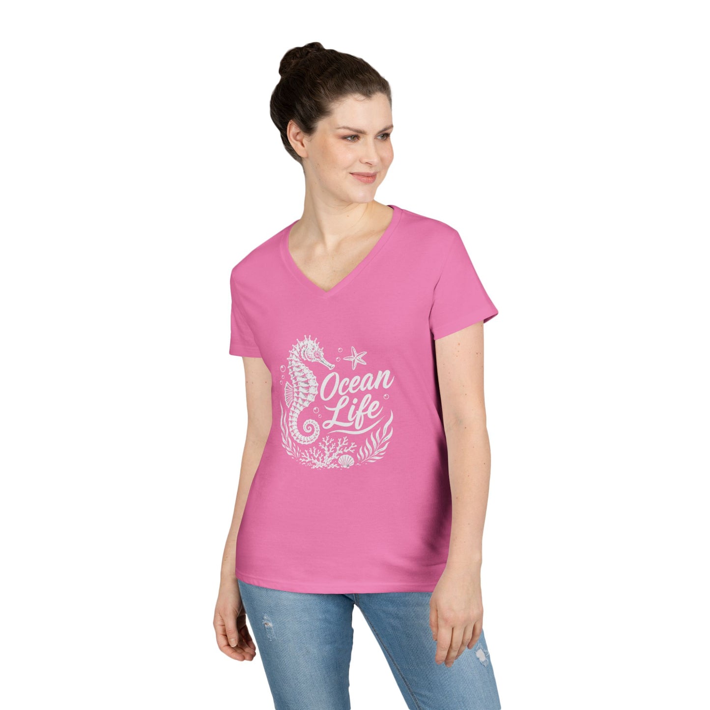 Ocean Life Seahorse V-Neck Tee
