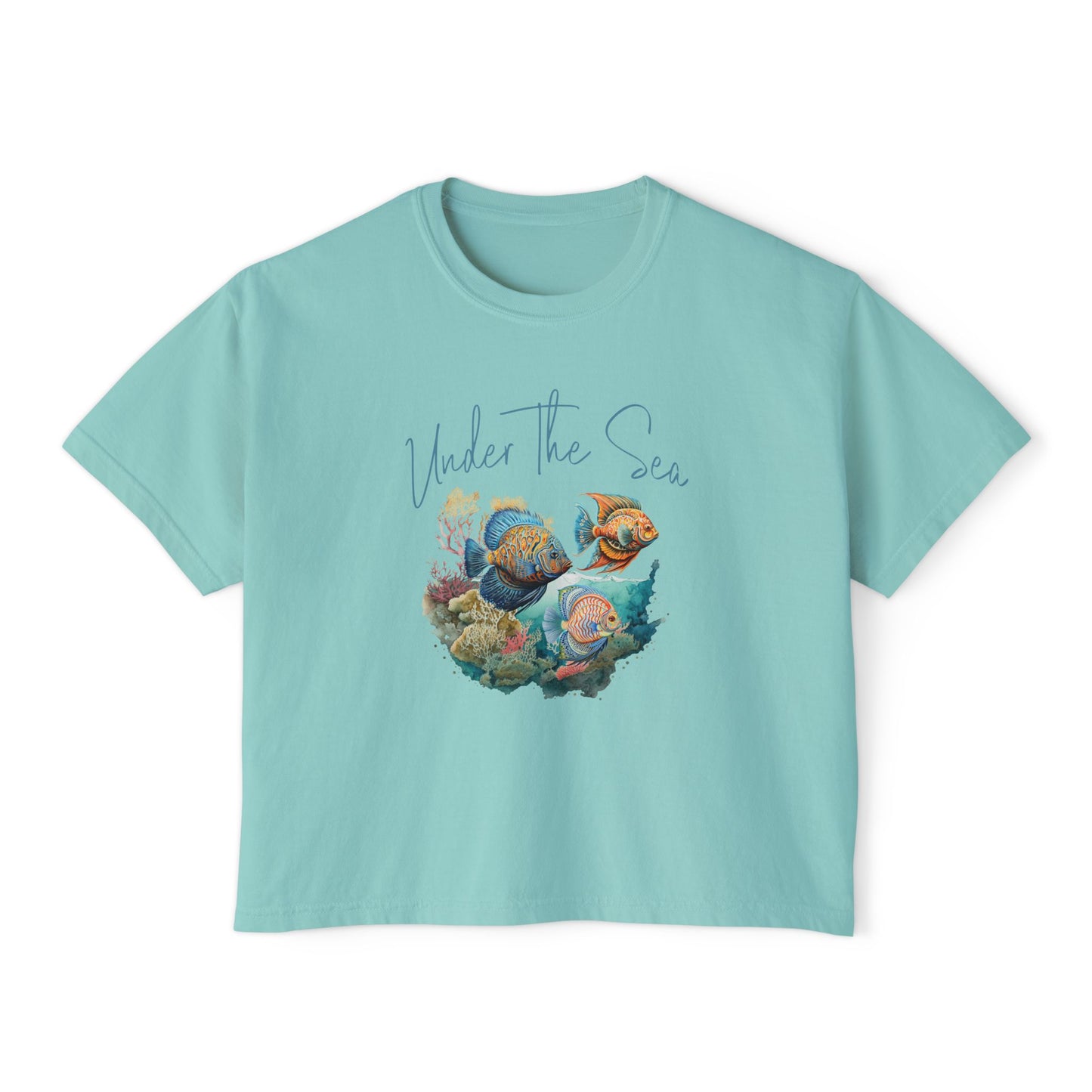 Under the Sea Boxy Tee — Women's Marine Life Graphic T‑Shirt at Caribbean Rays