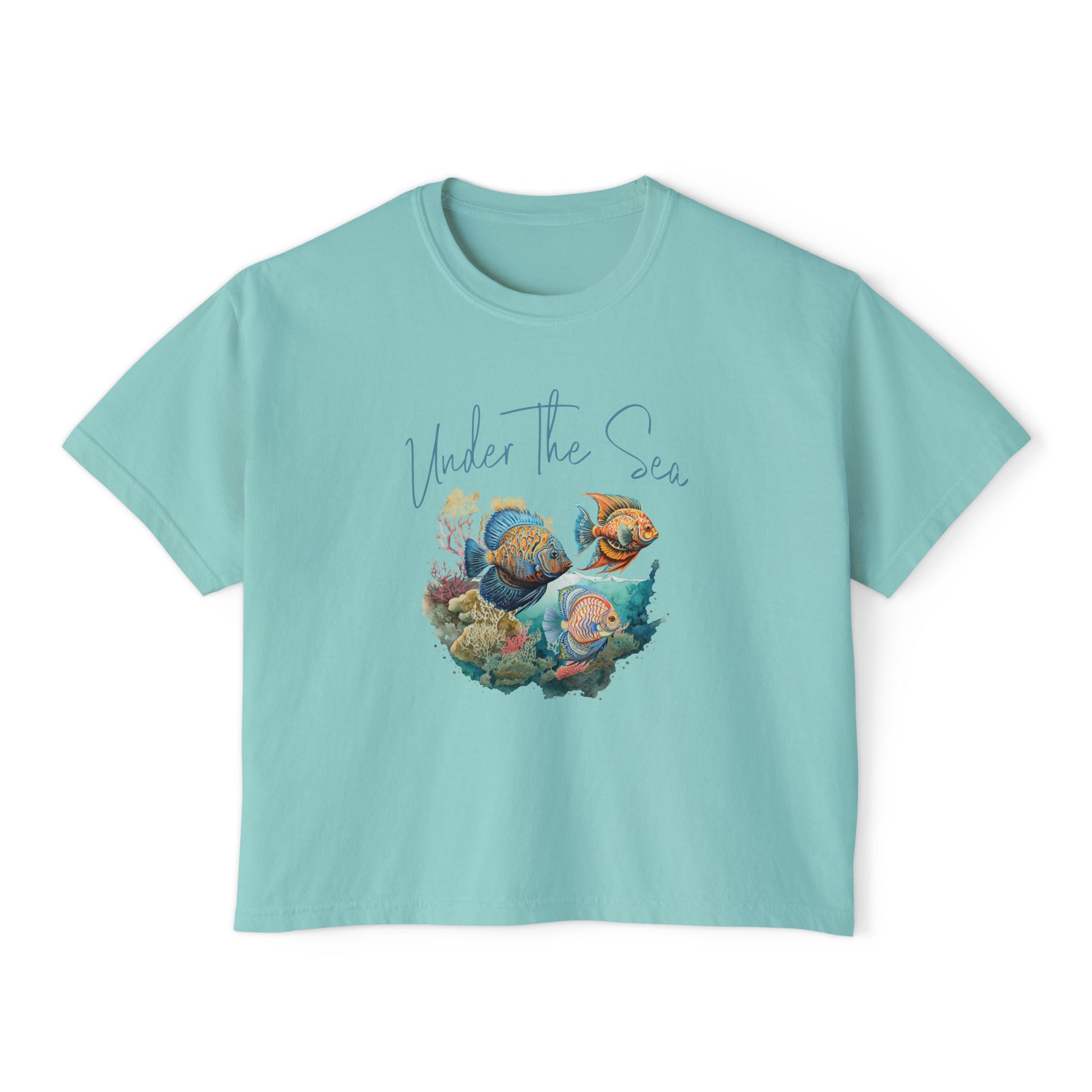 Under the Sea Boxy Tee — Women's Marine Life Graphic T‑Shirt at Caribbean Rays