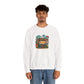 Tiki Bar Crewneck Sweatshirt — Retro Tropical Sunset Design