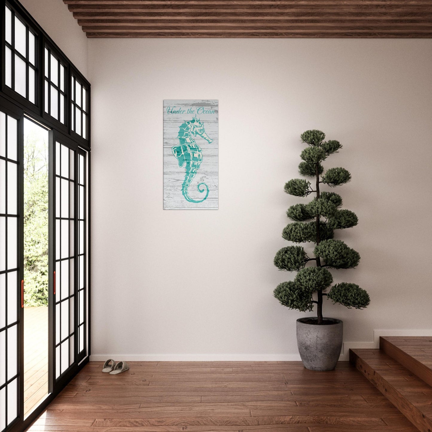 Under the Ocean Sea Horse Canvas Wall Print - at Caribbean Rays