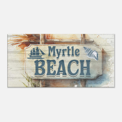 Myrtle Beach Sign Large Canvas Wall Print at Caribbean Rays