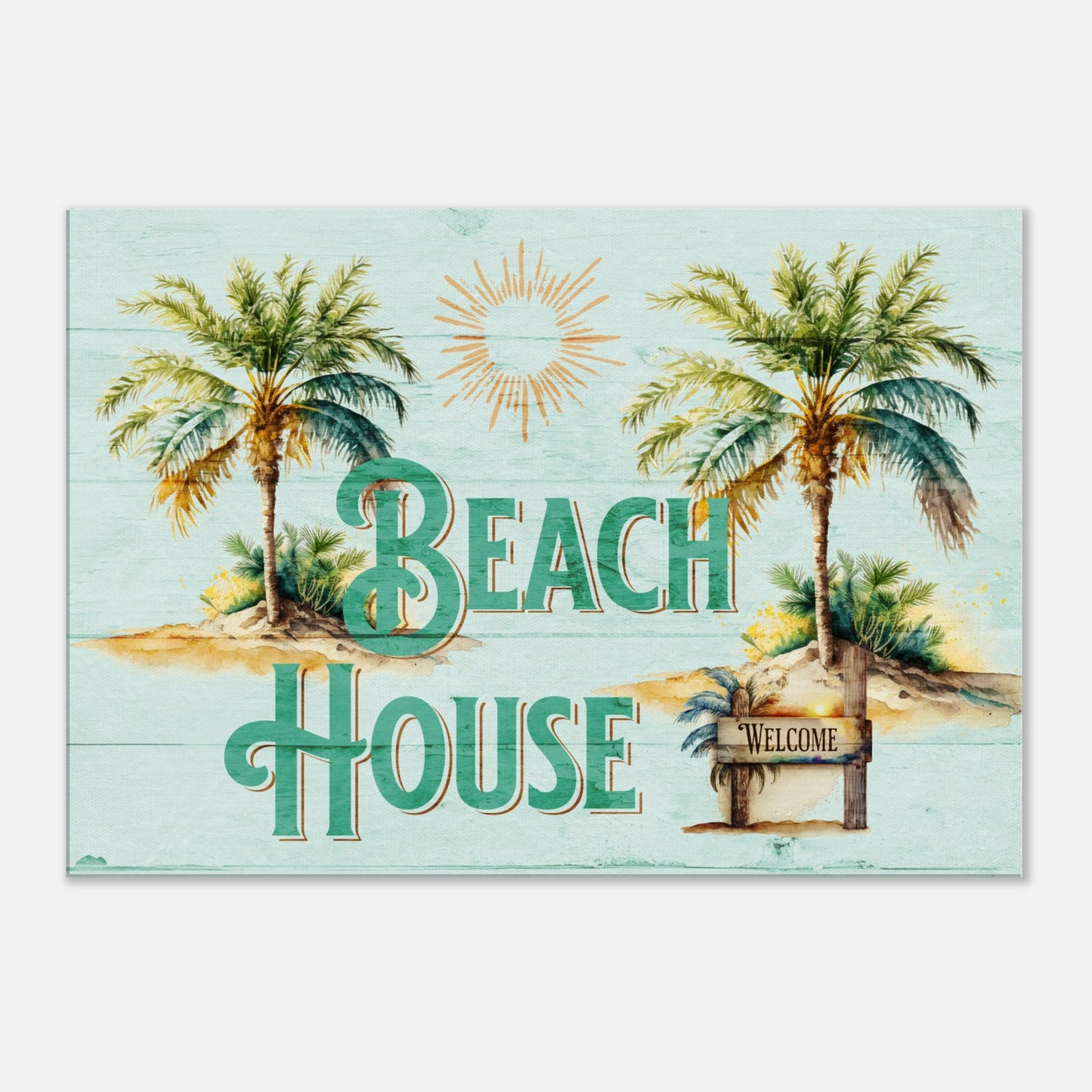 Beach House Seafoam Large Canvas Wall Print at Caribbean Rays