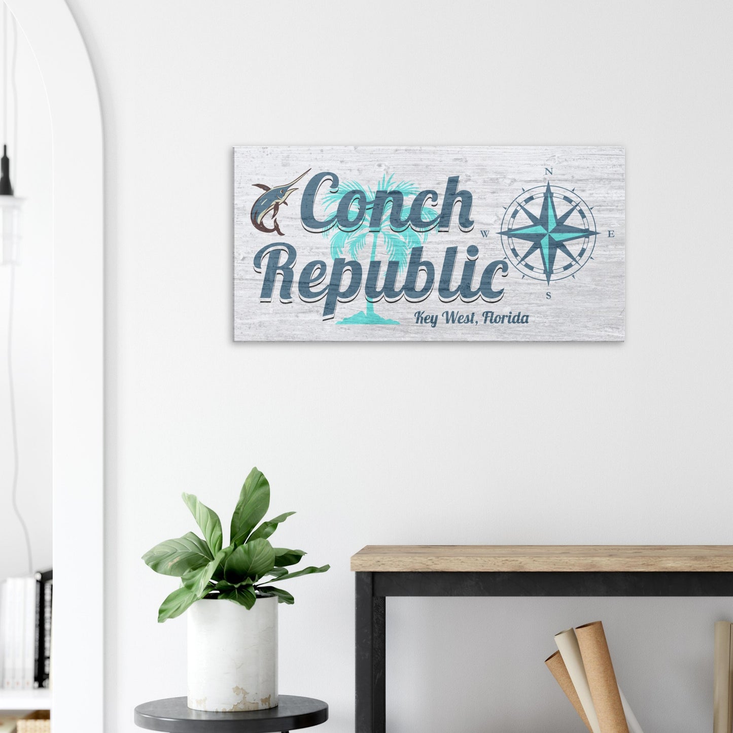 Conch Republic Canvas Wall Print - Caribbean Rays