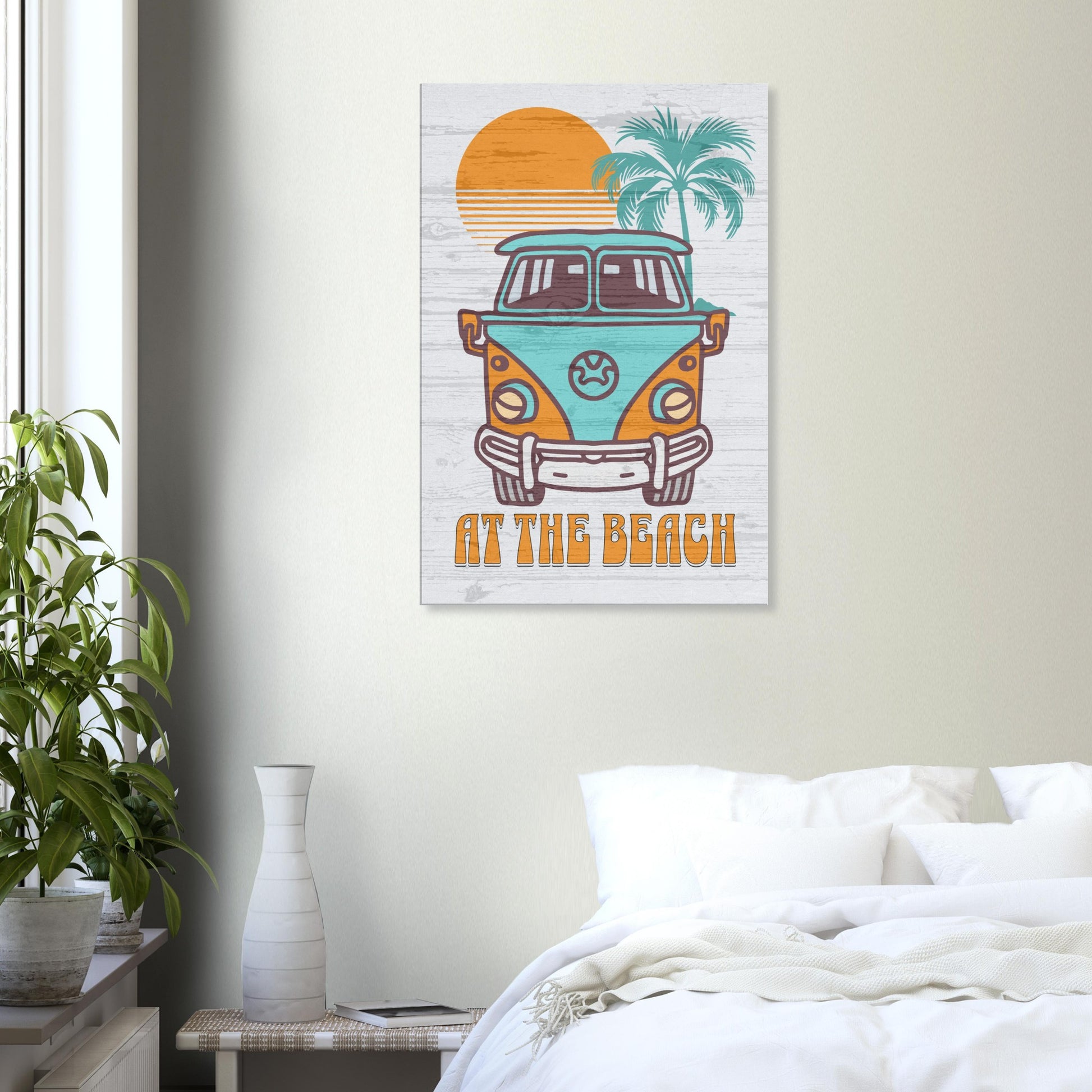 At The Beach Bus Canvas Wall Print - Caribbean Rays