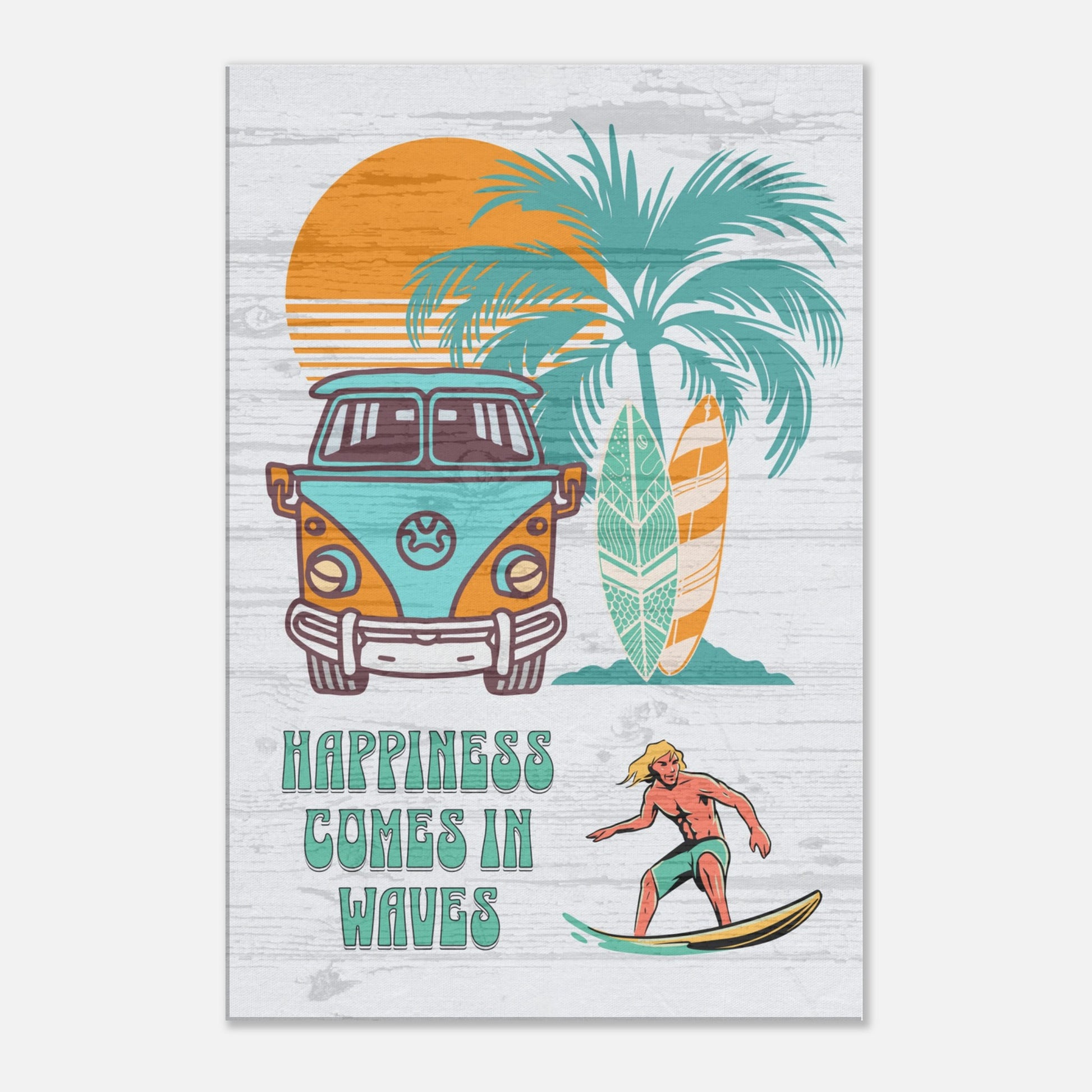 Happiness Comes in Waves Canvas Wall Print at Caribbean Rays