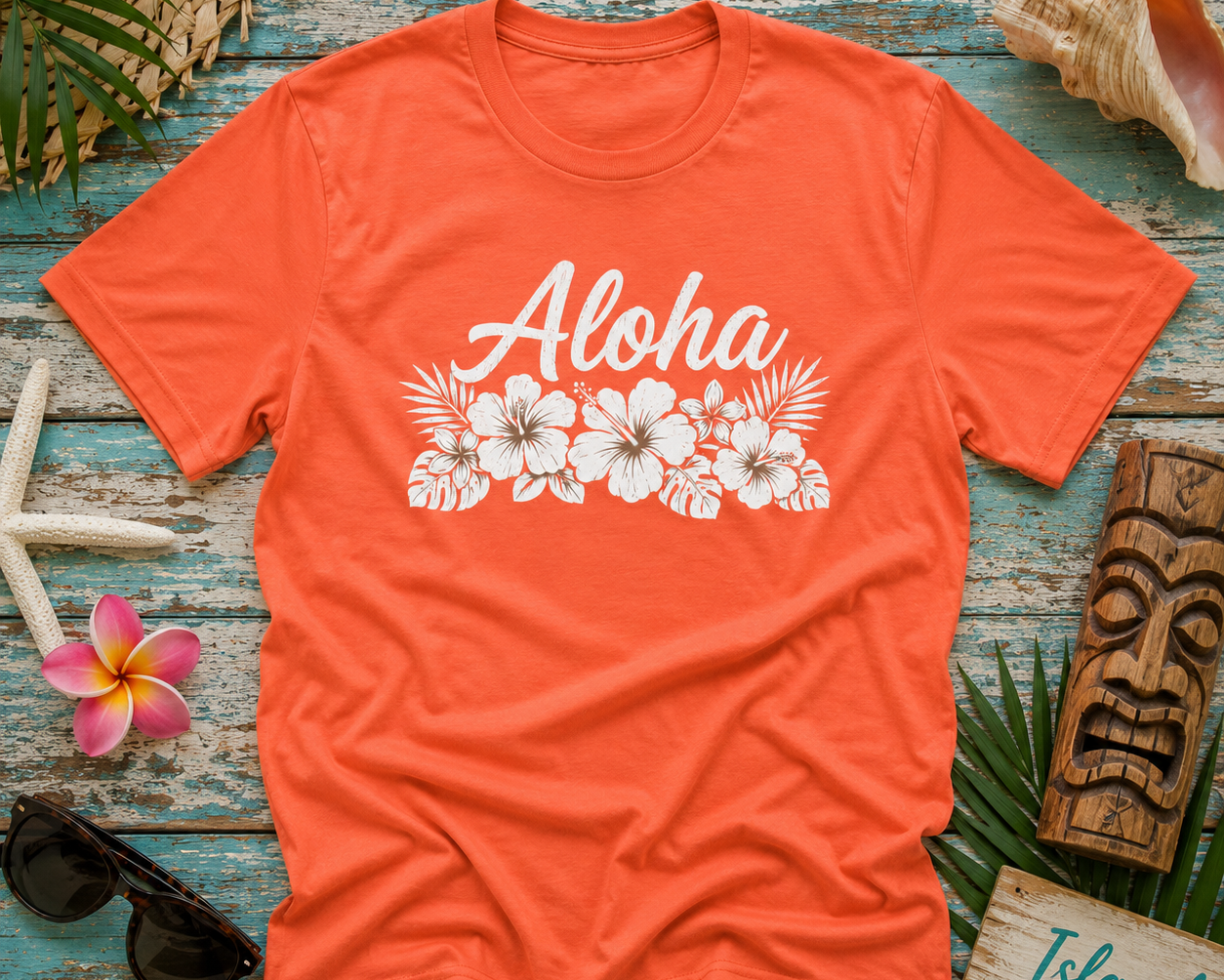 Aloha Floral T-Shirt — Hawaiian Hibiscus Vacation Tee