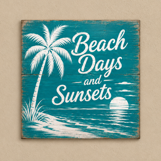 Beach Days and Sunsets  Aluminum Wall art