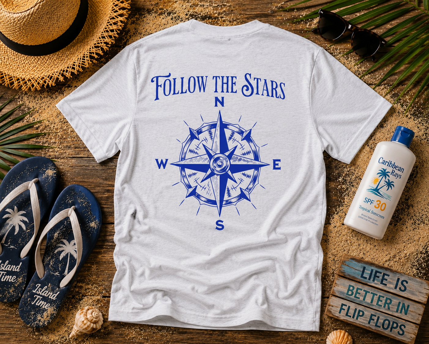 Tiki Beach Collection Follow The Stars Unisex Ultra Cotton Tee