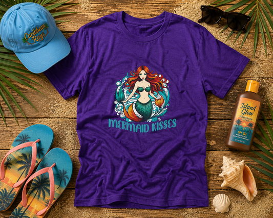 Mermaid Kisses Unisex Heavy Cotton Tee – Fun, Relaxed Vibe for Ocean Lovers
