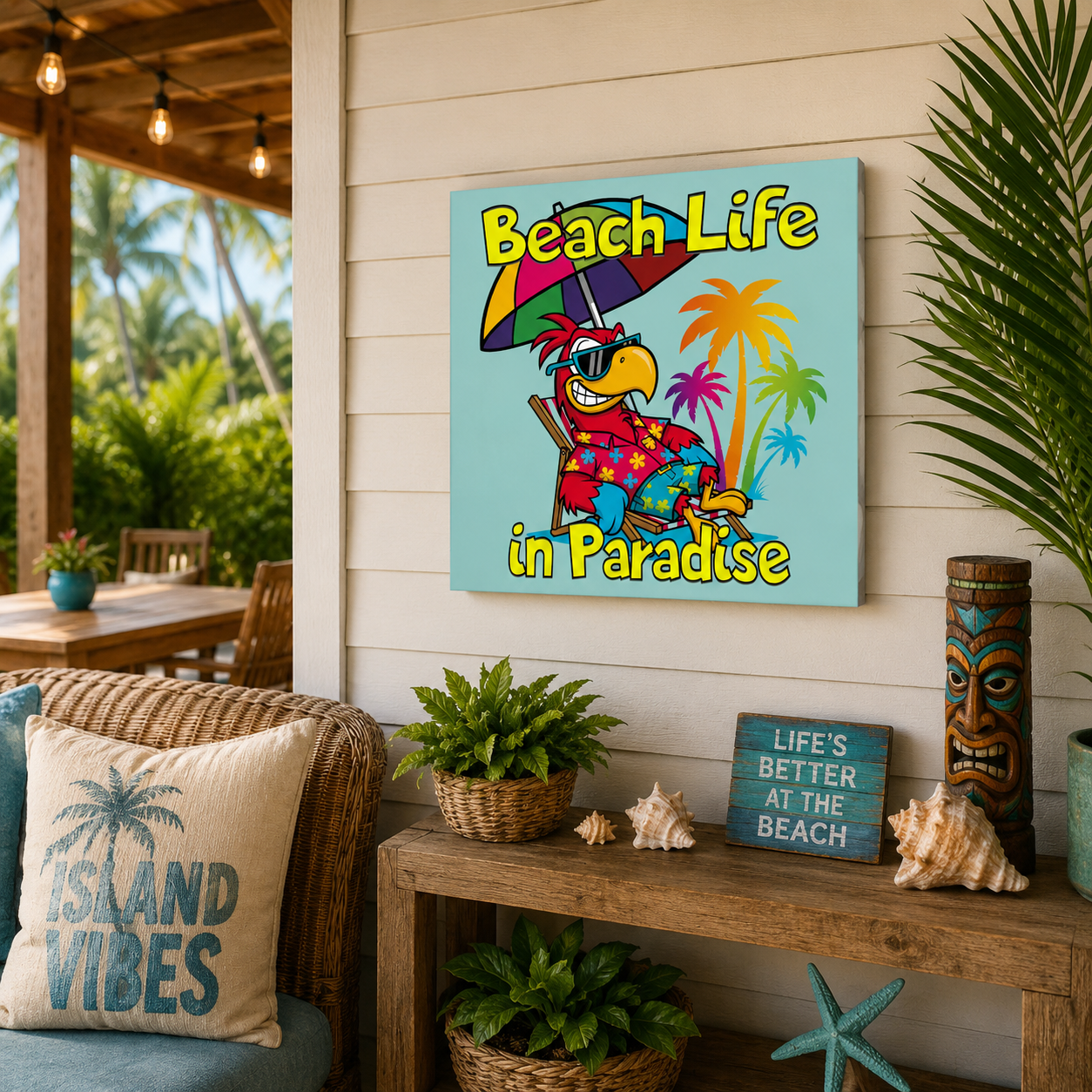 Beach Life in Paradise Aluminum Wall  Print