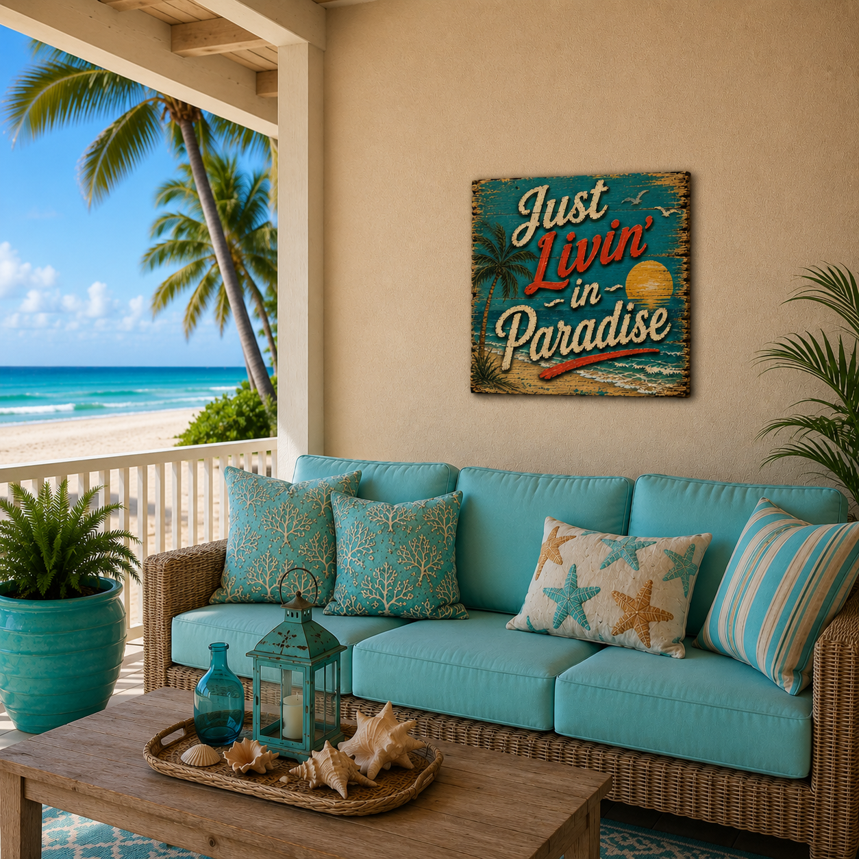 Just Livin' in Paradise Aluminum Wall Print