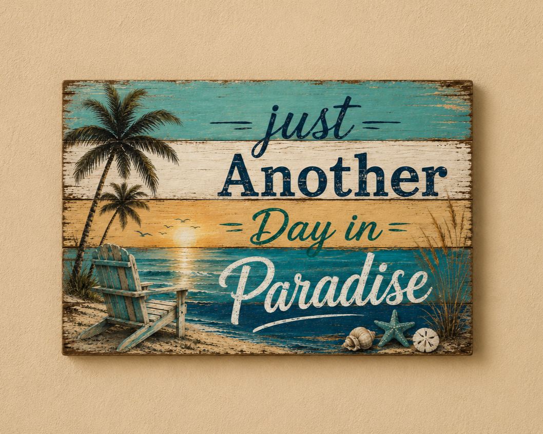 Just Another Day in Paradise Large Aluminum Wall Art