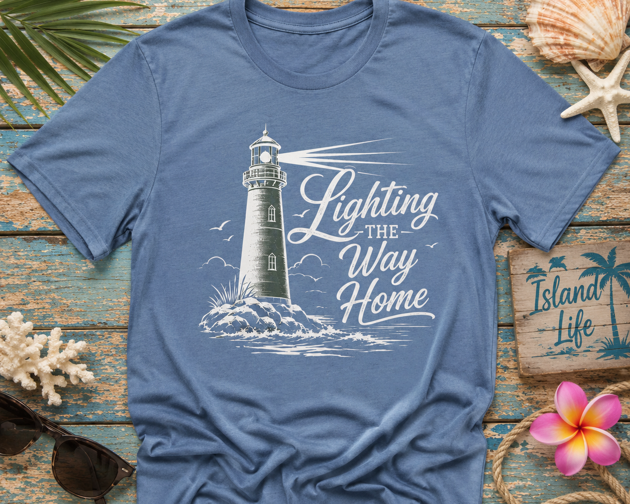 Lighthouse Coastal Tee — Vintage Nautical Lighthouse Graphic Shirt
