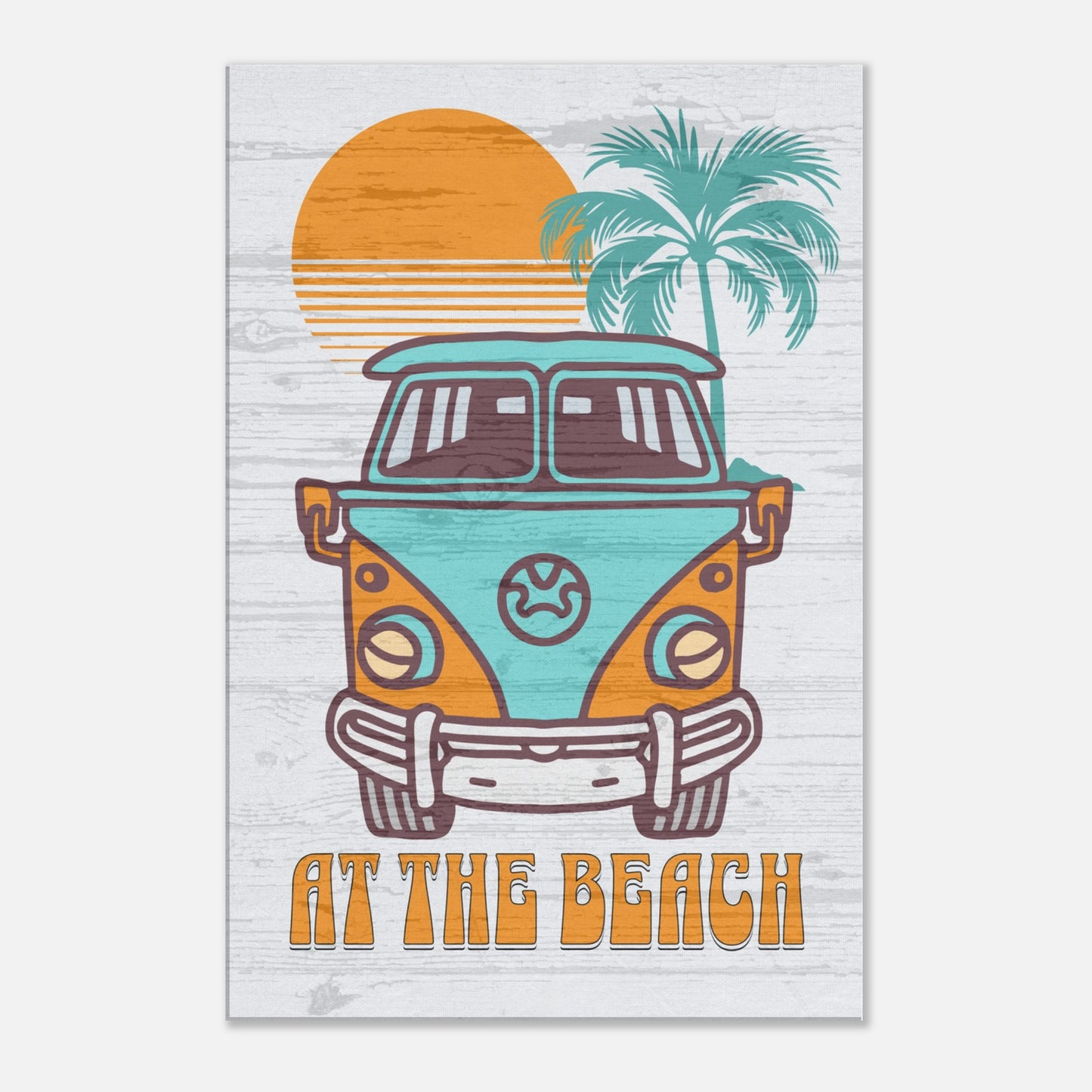 At The Beach Bus Canvas Wall Print by Caribbean Rays