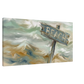 Beach Sign Distressed Canvas Wall Print on Caribbean Rays