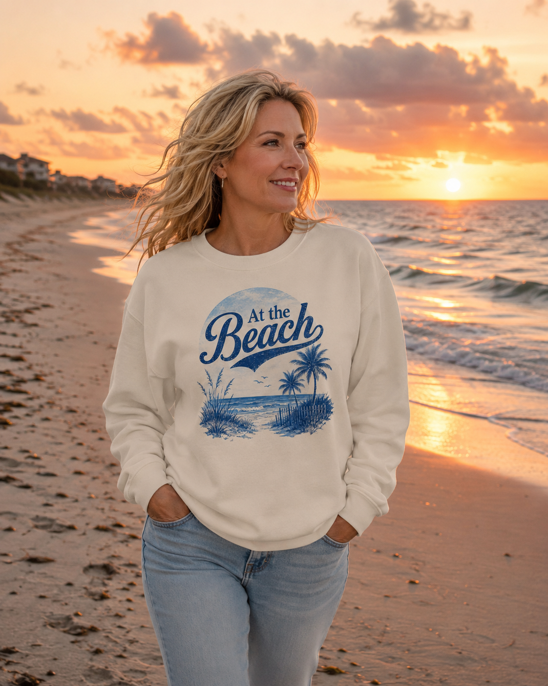 At The Beach Lightweight Crewneck Sweatshirt