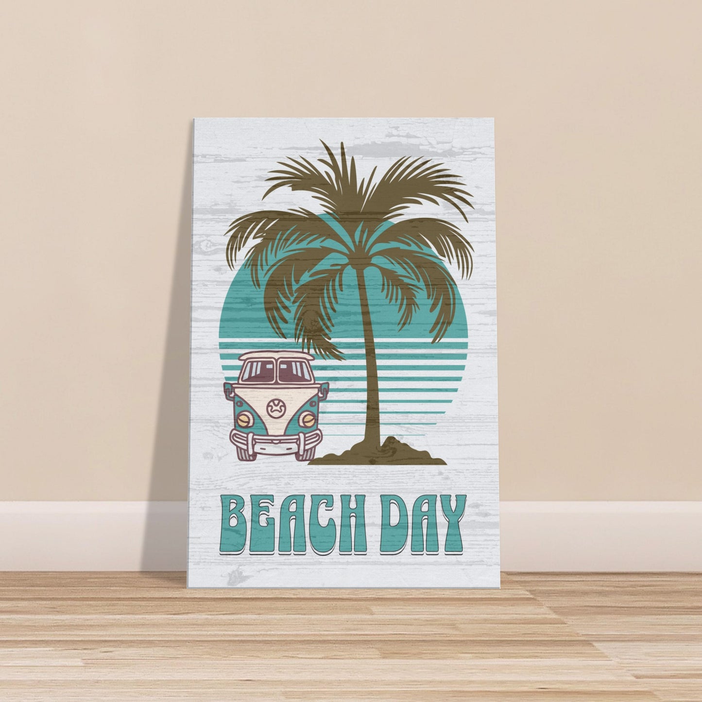 Beach Day Teal Canvas Wall Print Caribbean Rays