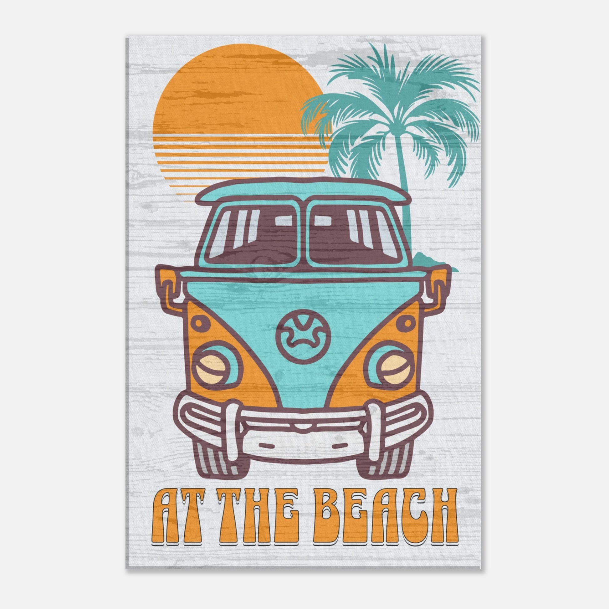 At The Beach Bus Canvas Wall Print on Caribbean Rays