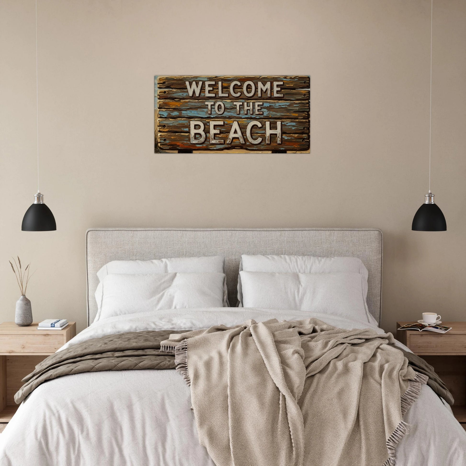 Rustic Welcome to the Beach Lg Canvas Print by Caribbean Rays