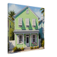  Green Key West House Canvas Wall Print -on Caribbean Rays