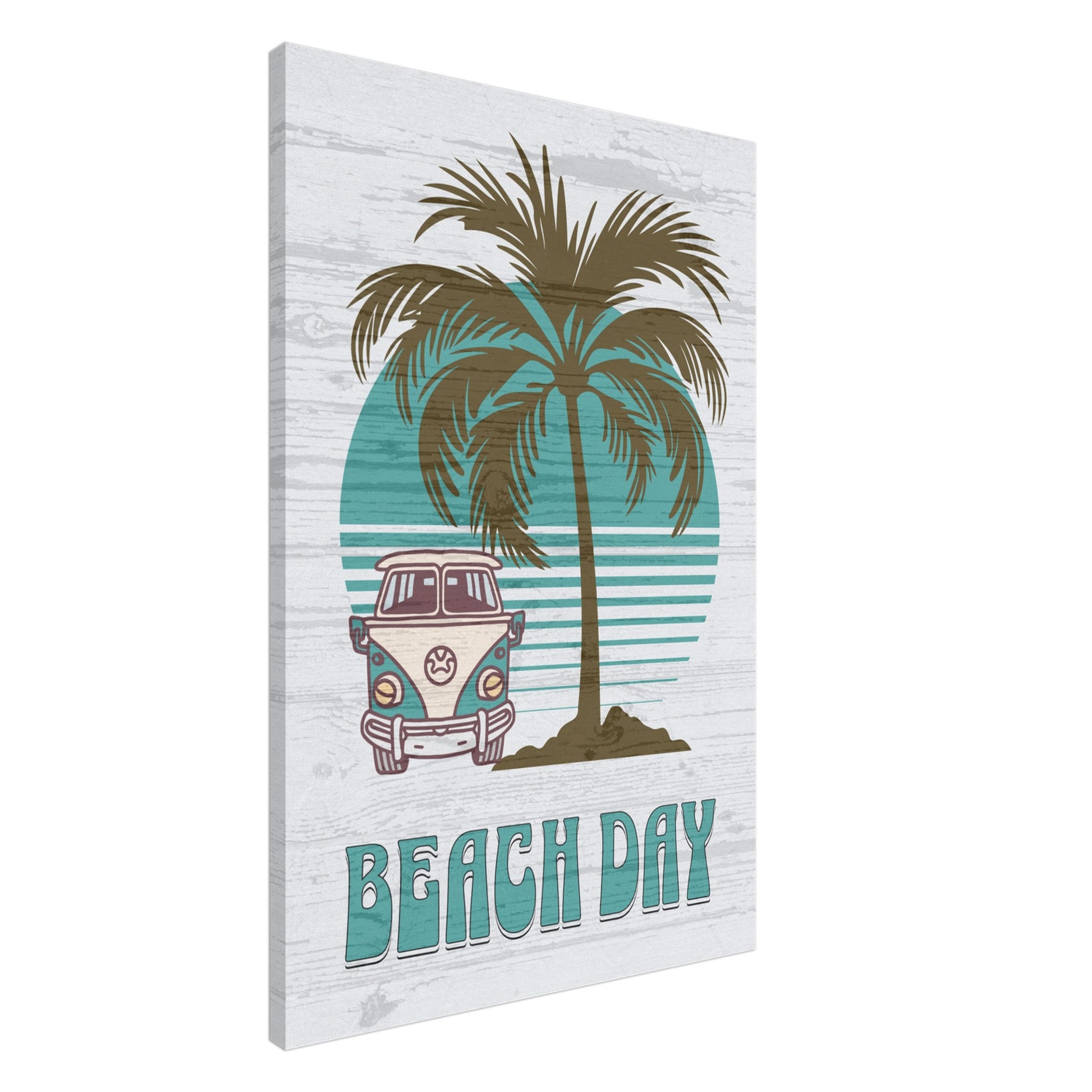 Beach Day Teal Canvas Wall Print 