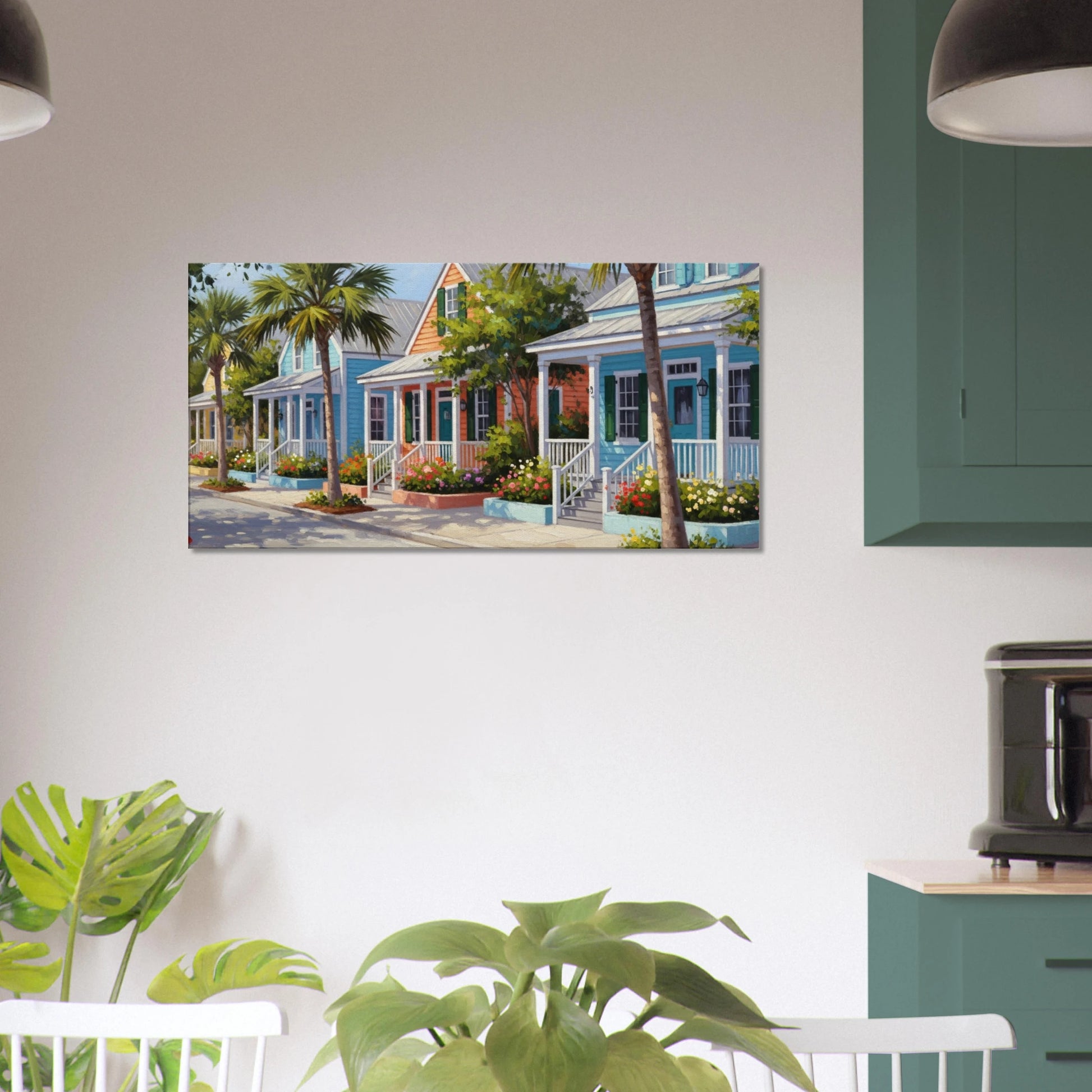  Key West Cottages Canvas Wall Print  Caribbean Rays
