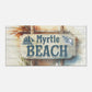 Myrtle Beach Sign Large Canvas Wall Print by Caribbean Rays