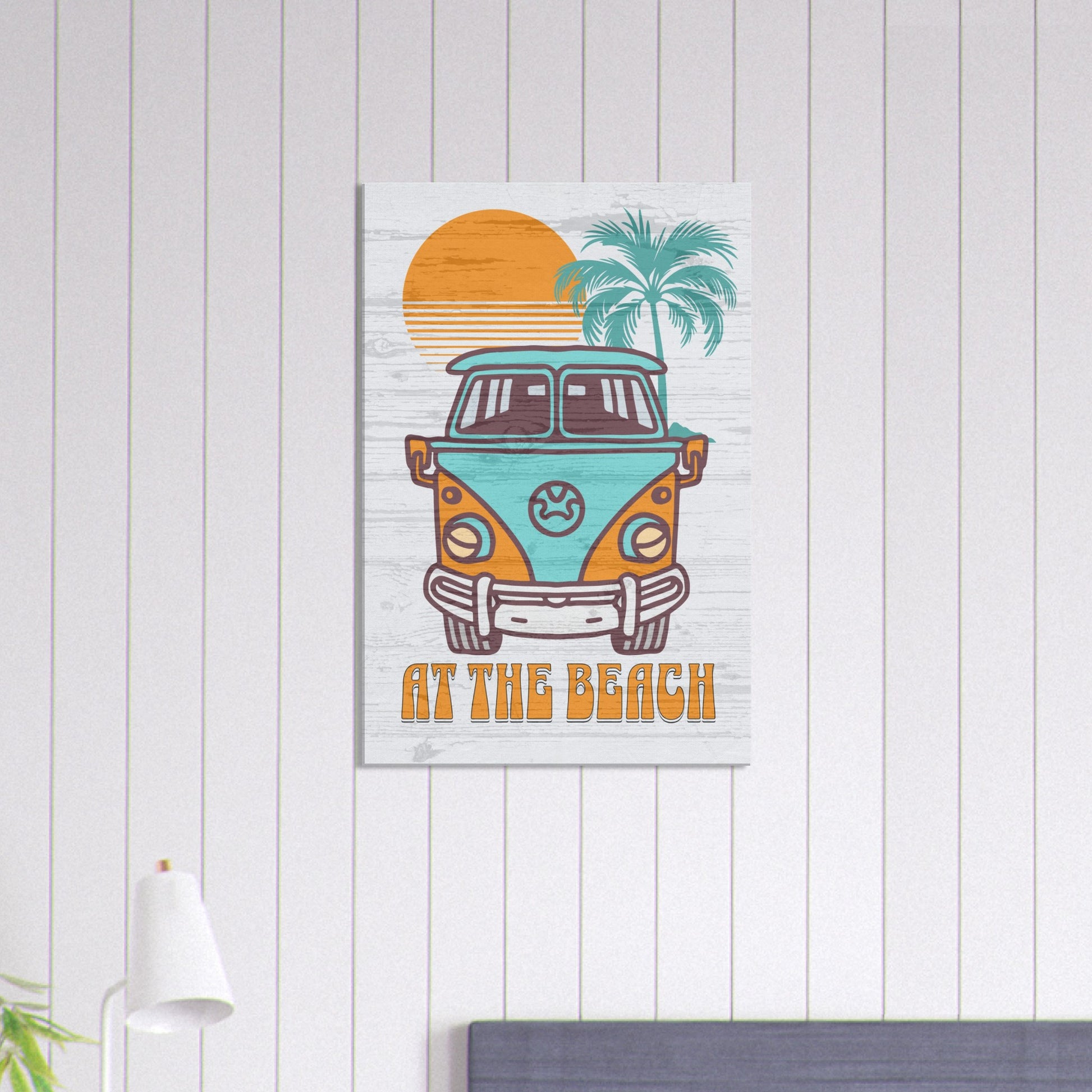 At The Beach Bus Canvas Wall Print Caribbean Rays