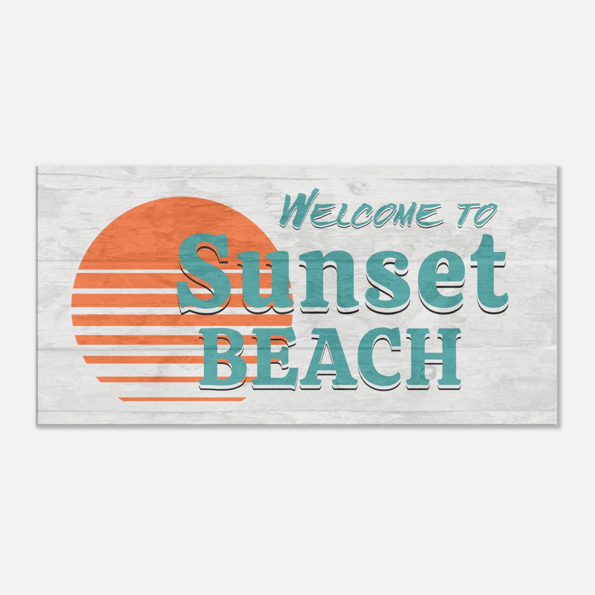 Welcome to Sunset Beach Canvas Wall Print, Beach Decor-Caribbean Rays