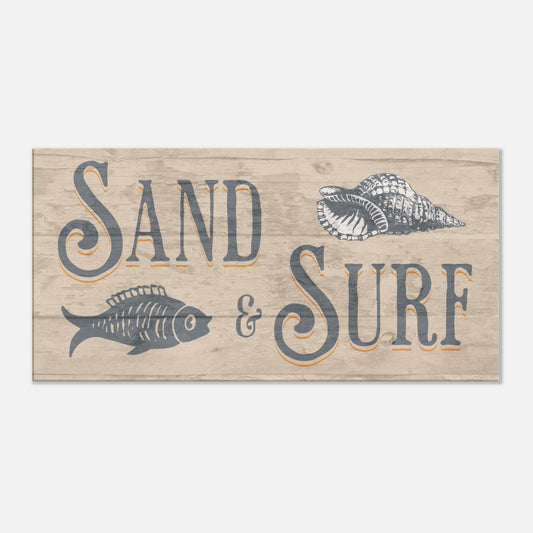 Sand & Surf Large Canvas Wall Print by Caribbean Rays