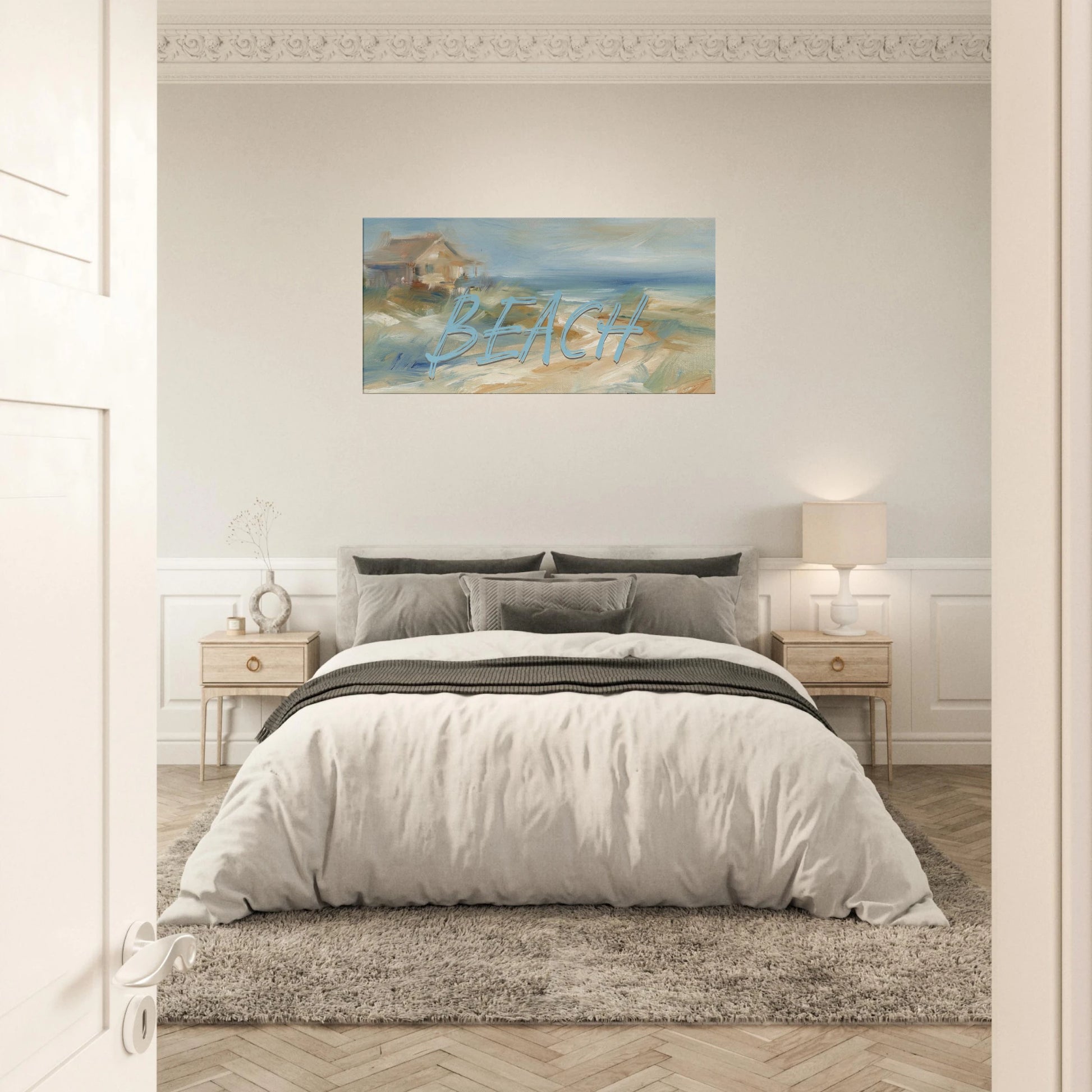 Single Beach House Canvas Print Art on Caribbean Rays 